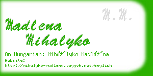 madlena mihalyko business card
